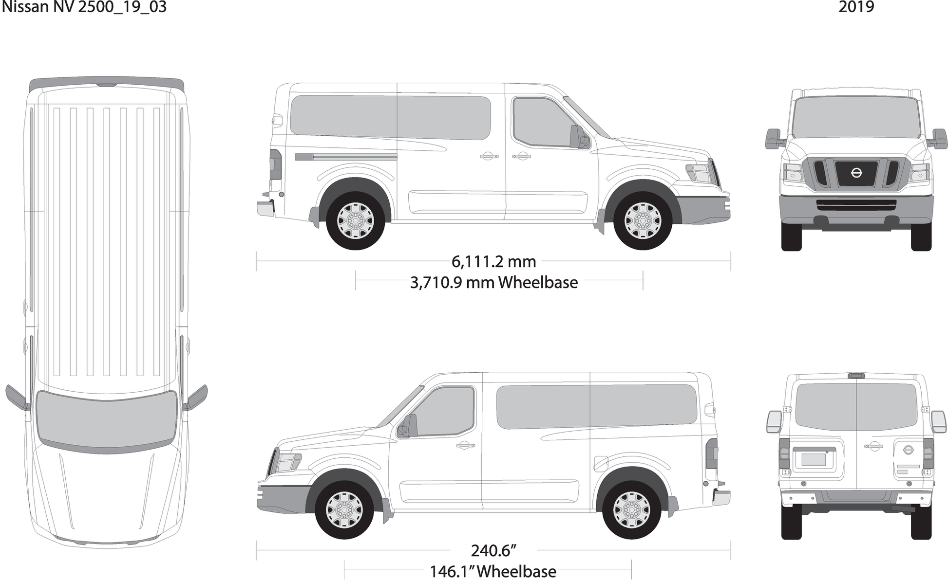 2019 Nissan Nv Passenger V03 Vehicle Wrap Template