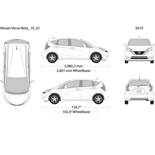 2019 Nissan Versa Note V01 Vehicle Wrap Template
