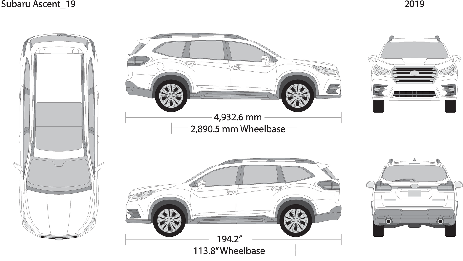 2019 Subaru Ascent V19 Vehicle Wrap Template