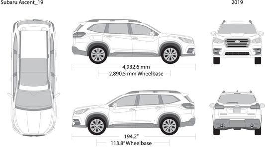 2019 Subaru Ascent V19 Vehicle Wrap Template