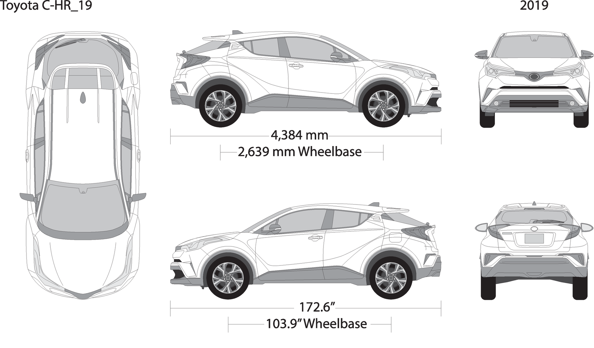 2019 Toyota C Hr V19 Vehicle Wrap Template