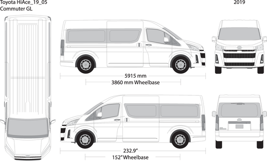 2019 Toyota Hiace V05 Vehicle Wrap Template