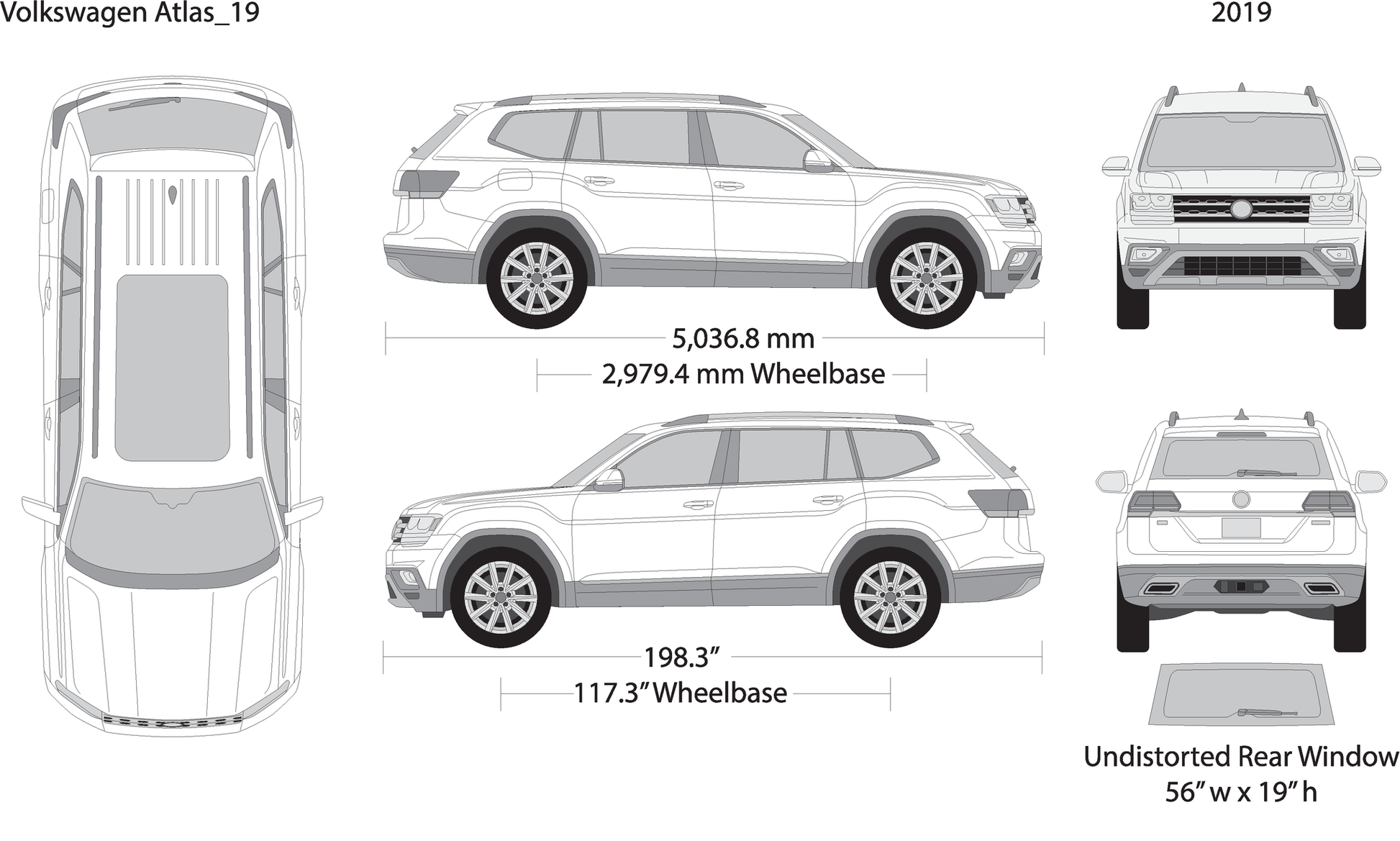 2019 Volkswagen Atlas V19 Vehicle Wrap Template