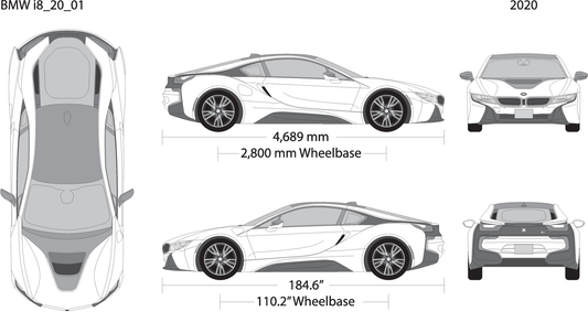 2020 Bmw I8 V01 Vehicle Wrap Template