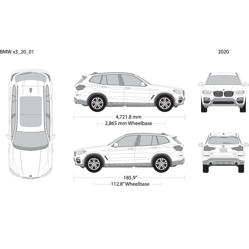 2020 Bmw X3 V20 Vehicle Wrap Template