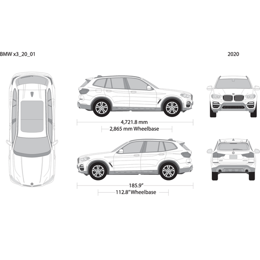 2020 Bmw X3 V20 Vehicle Wrap Template