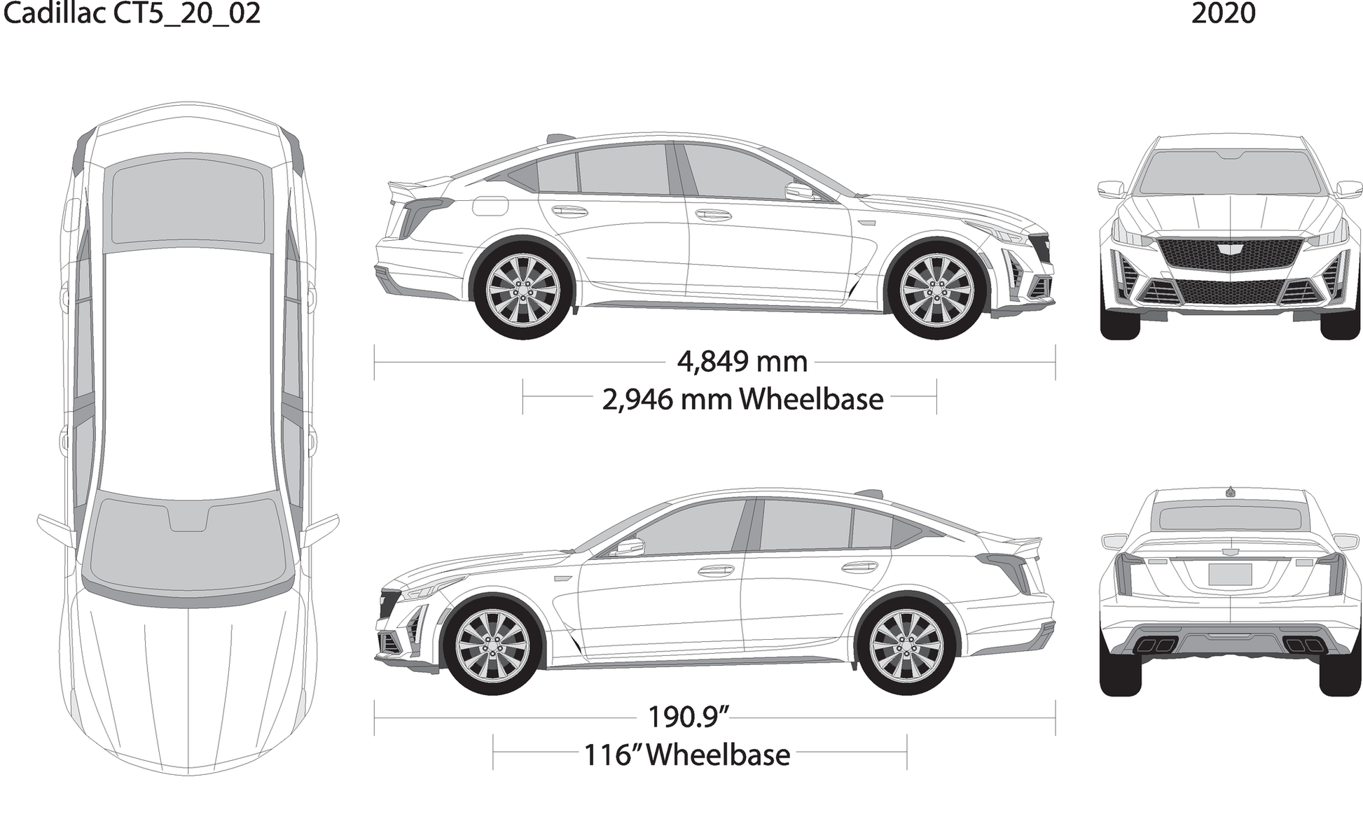 2020 Cadillac Ct5 V02 Vehicle Wrap Template