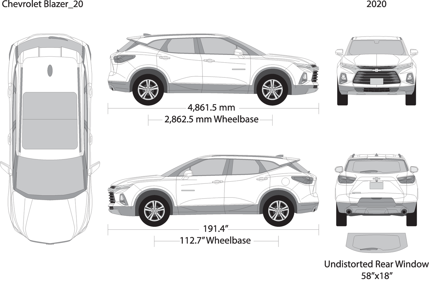 2020 Chevy Blazer V20 Vehicle Wrap Template