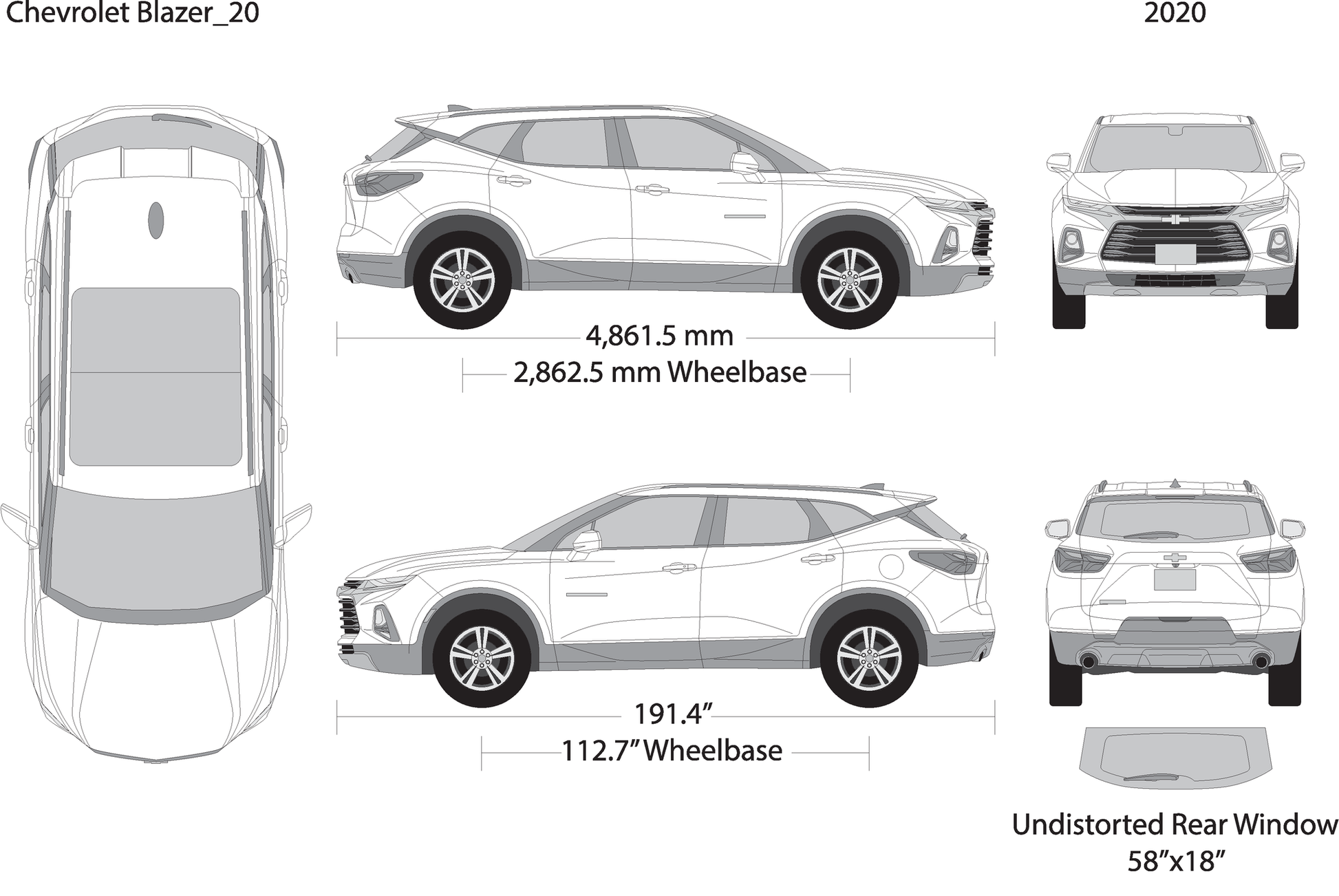 2020 Chevy Blazer V20 Vehicle Wrap Template