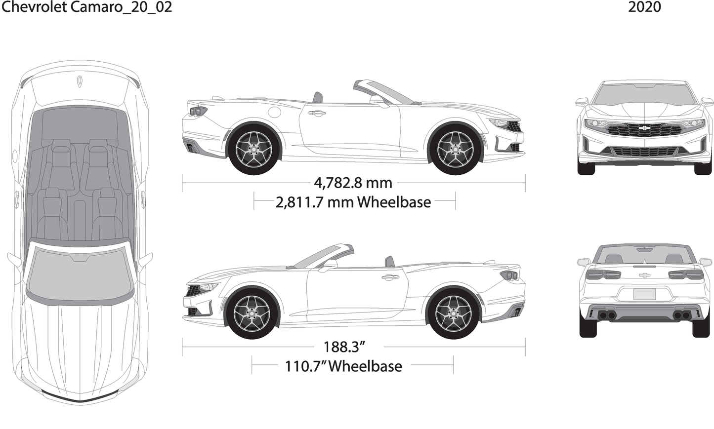 2020 Chevy Camaro V02 Vehicle Wrap Template