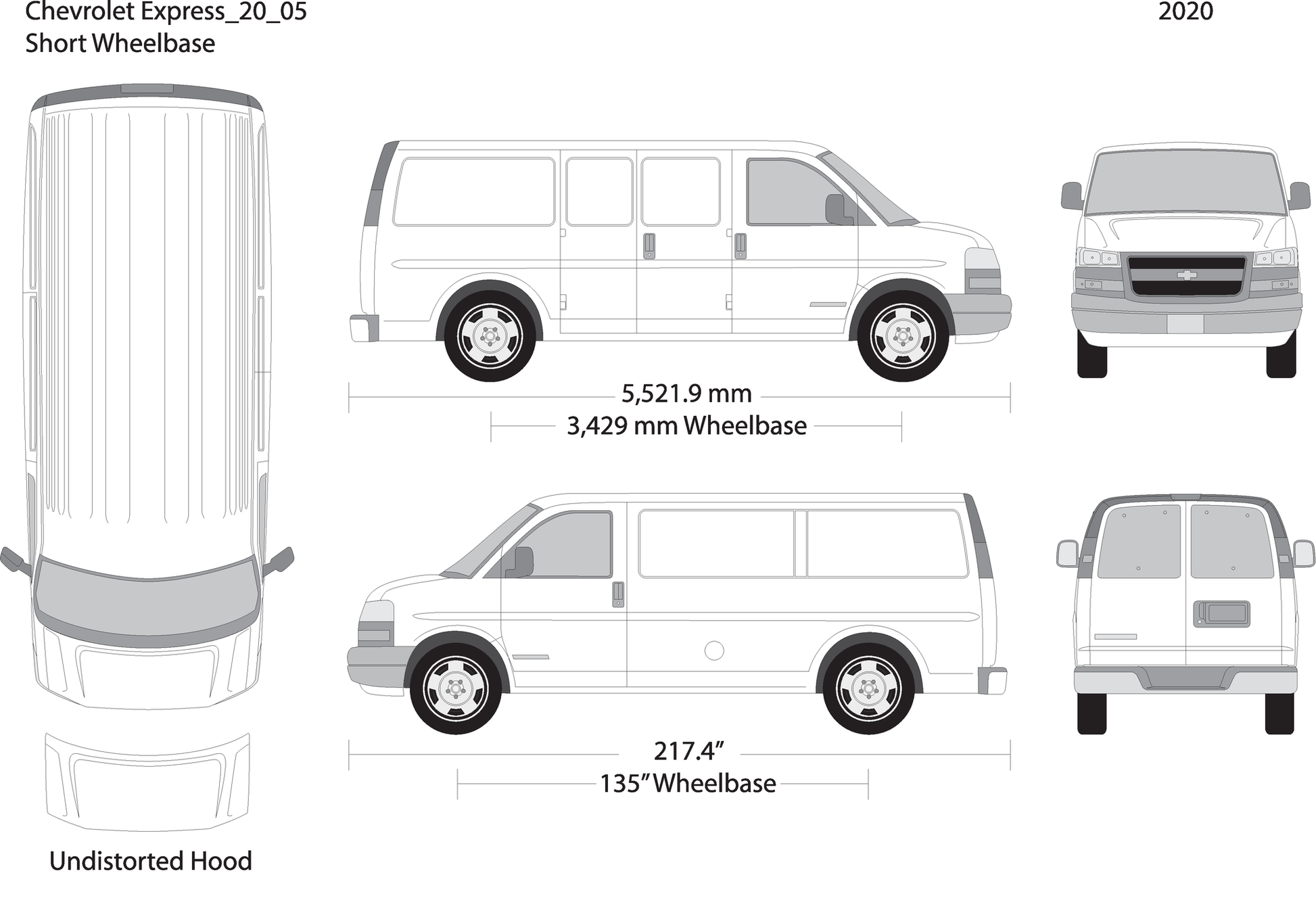 2020 Chevy Express V05 Vehicle Wrap Template