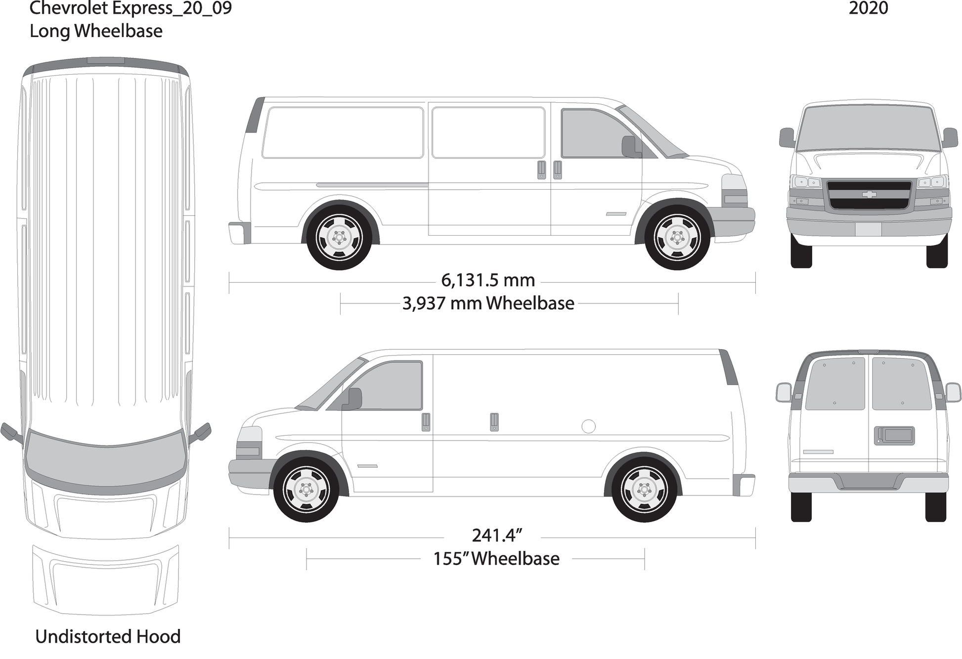 2020 Chevy Express V09 Vehicle Wrap Template