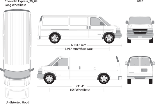 2020 Chevy Express V09 Vehicle Wrap Template