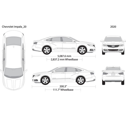 2020 Chevy Impala V20 Vehicle Wrap Template