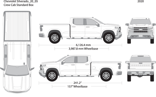 2020 Chevy Silverado 1500 V05 Vehicle Wrap Template