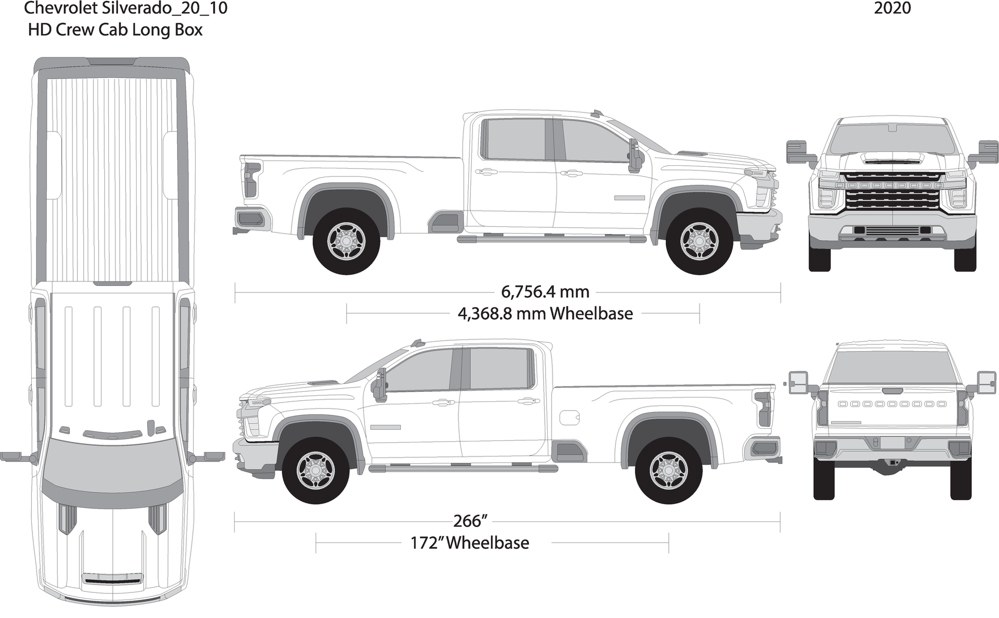 2020 Chevy Silverado 2500 3500 Hd V10 Vehicle Wrap Template