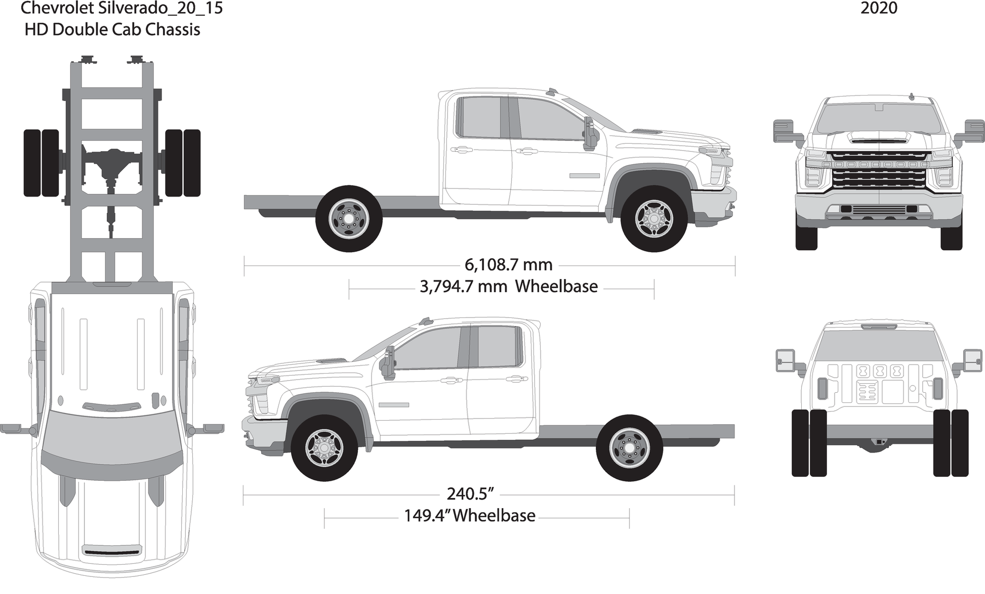2020 Chevy Silverado 2500 3500 Hd V15 Vehicle Wrap Template