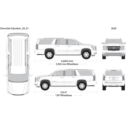 2020 Chevy Suburban V01 Vehicle Wrap Template