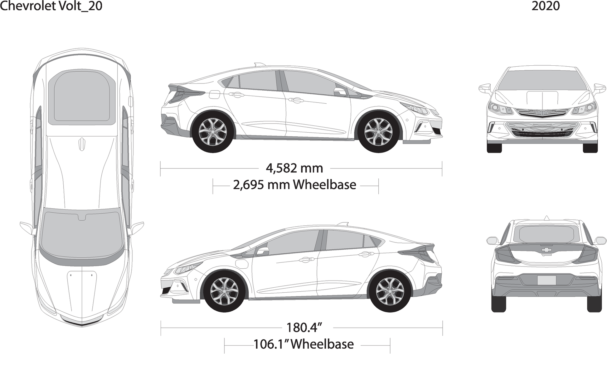 2020 Chevy Volt V20 Vehicle Wrap Template