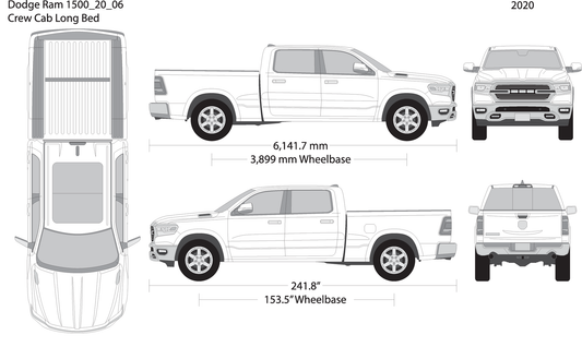 2020 Dodge Ram 1500 V06 Vehicle Wrap Template