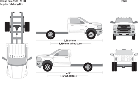 2020 Dodge Ram 5500 V01 Vehicle Wrap Template