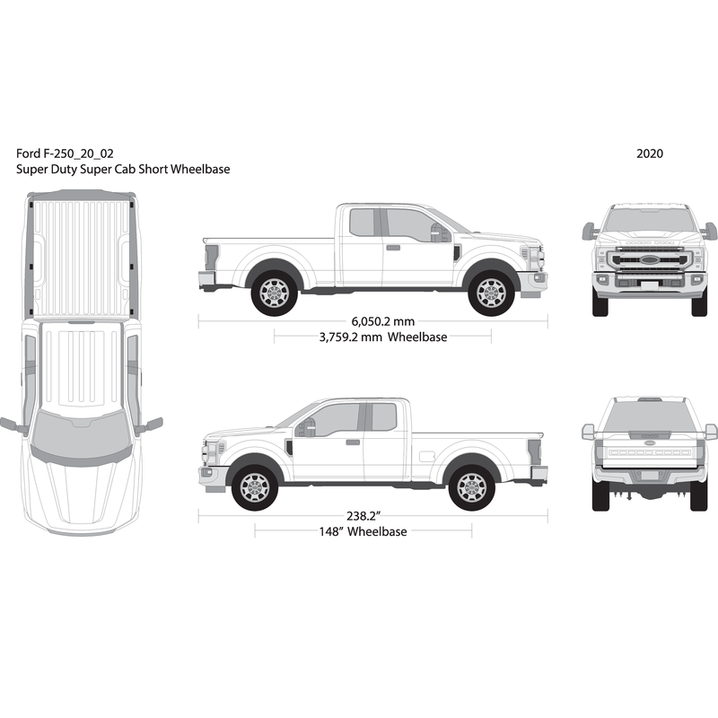 2020 Ford F 250 V02 Vehicle Wrap Template