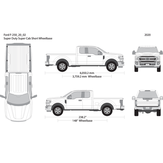 2020 Ford F 250 V02 Vehicle Wrap Template