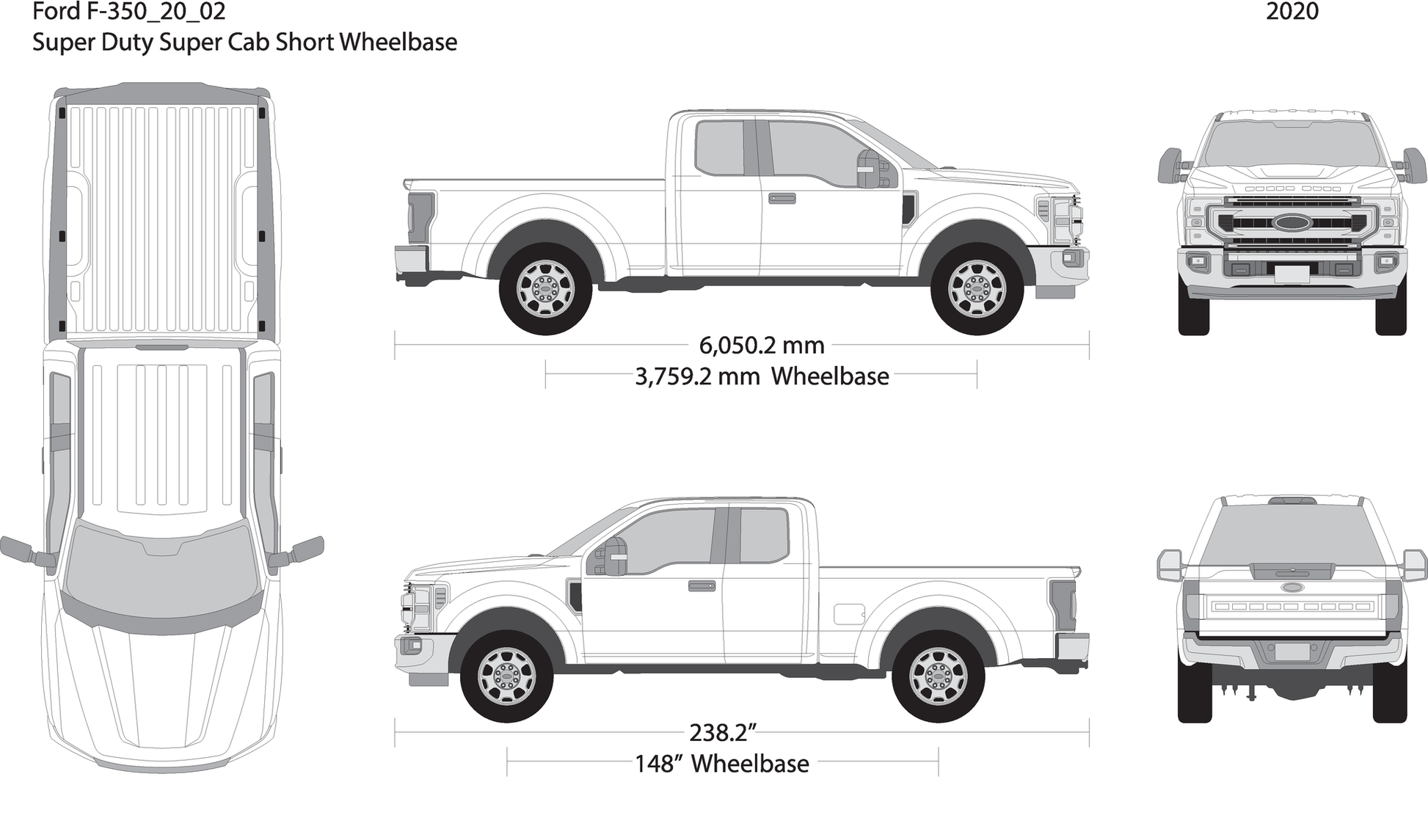 2020 Ford F 350 V02 Vehicle Wrap Template