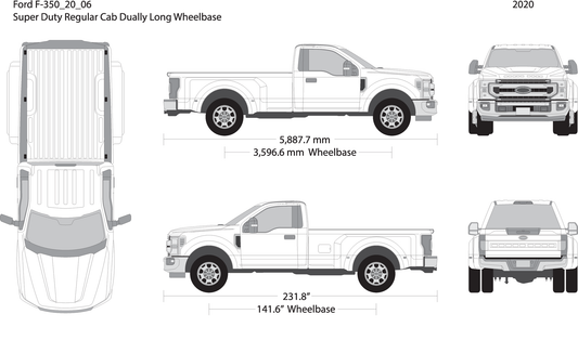 2020 Ford F 350 V06 Vehicle Wrap Template