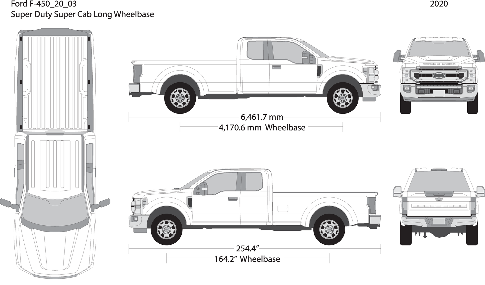 2020 Ford F 450 V03 Vehicle Wrap Template