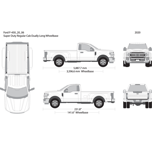 2020 Ford F 450 V06 Vehicle Wrap Template