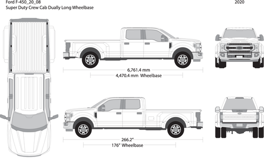 2020 Ford F 450 V08 Vehicle Wrap Template