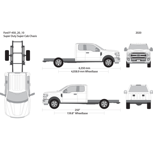 2020 Ford F 450 V10 Vehicle Wrap Template