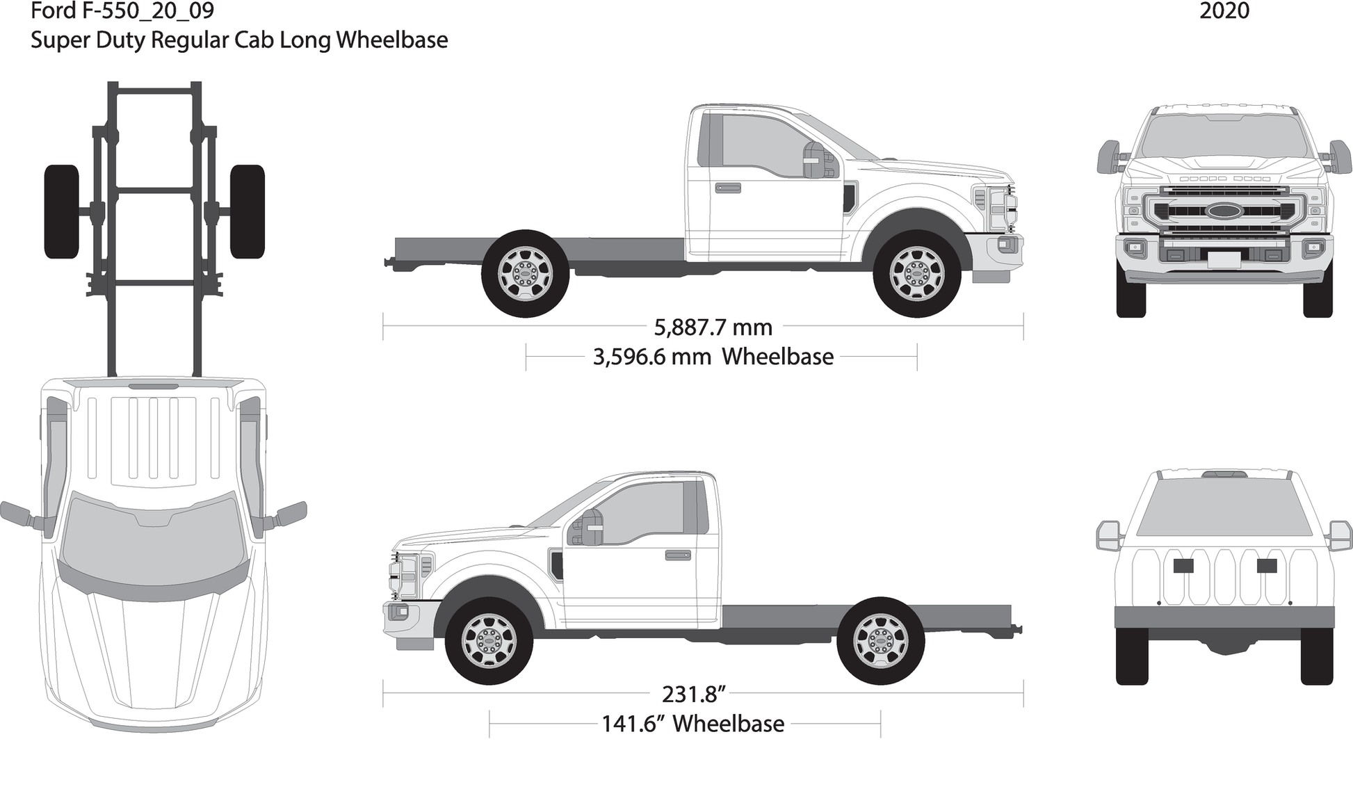 2020 Ford F 550 V09 Vehicle Wrap Template