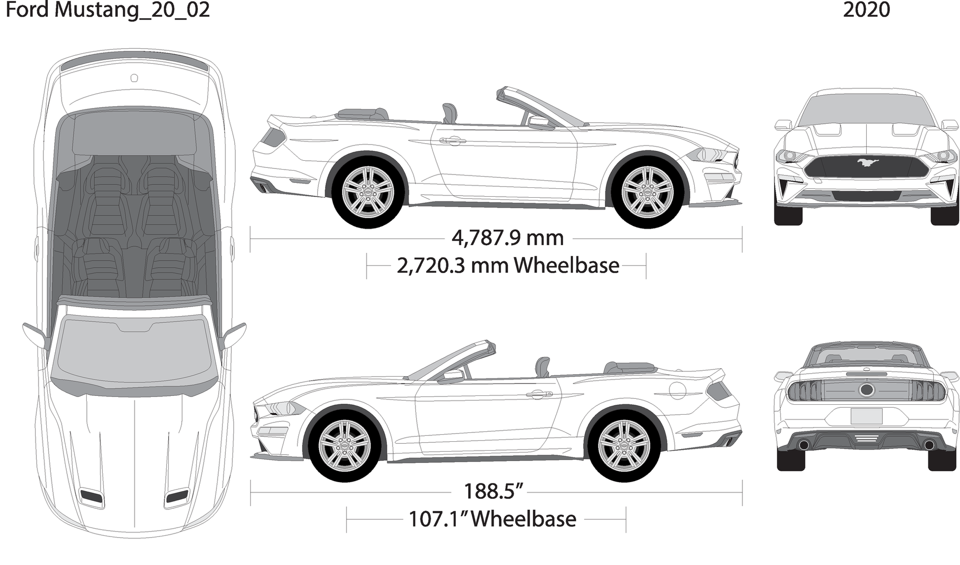 2020 Ford Mustang V02 Vehicle Wrap Template