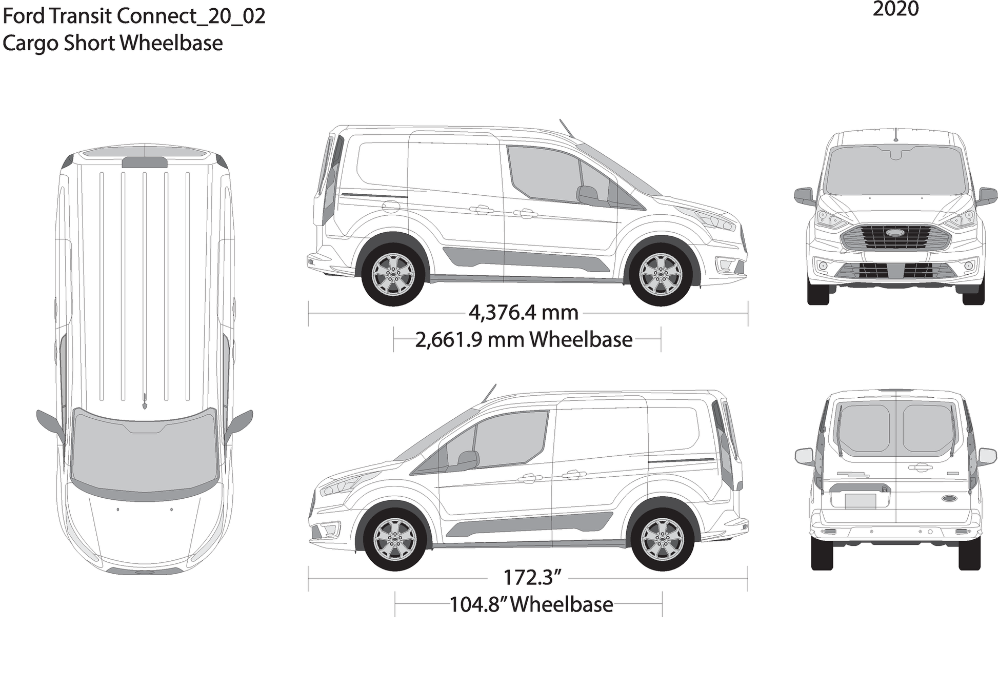 2020 Ford Transit Connect V02 Vehicle Wrap Template