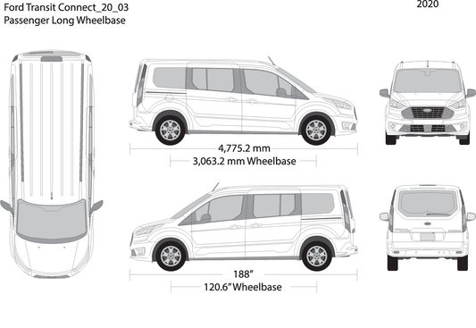 2020 Ford Transit Connect V03 Vehicle Wrap Template