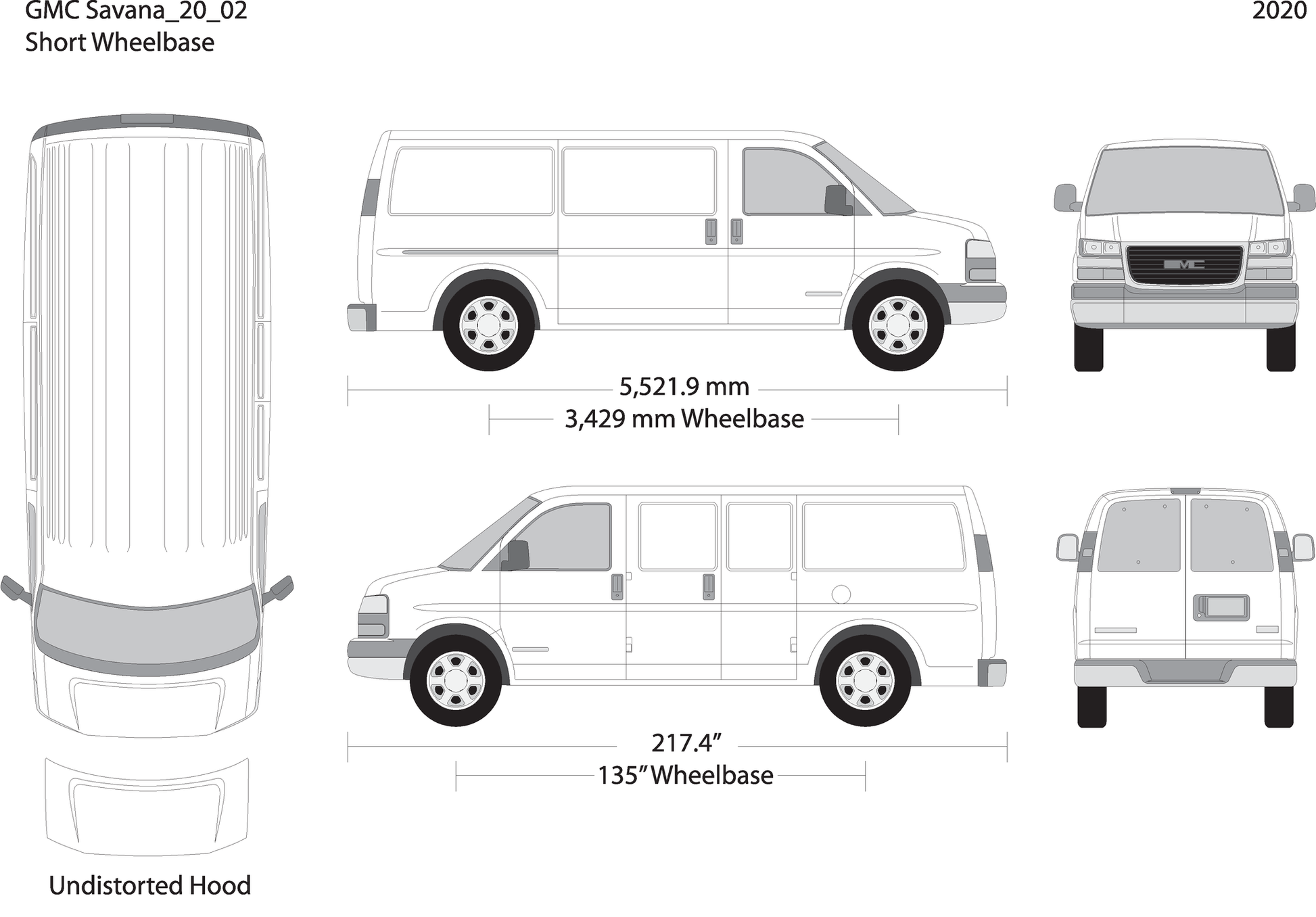 2020 Gmc Savana V02 Vehicle Wrap Template