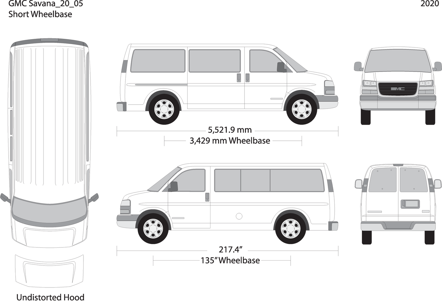 2020 Gmc Savana V05 Vehicle Wrap Template