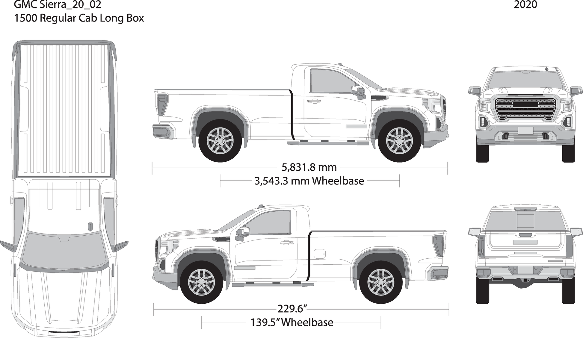 2020 Gmc Sierra 1500 V02 Vehicle Wrap Template