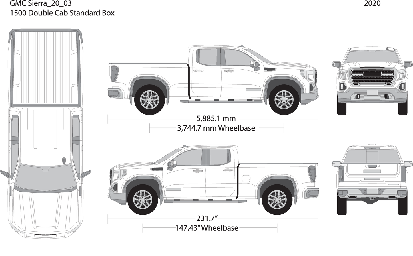 2020 Gmc Sierra 1500 V03 Vehicle Wrap Template