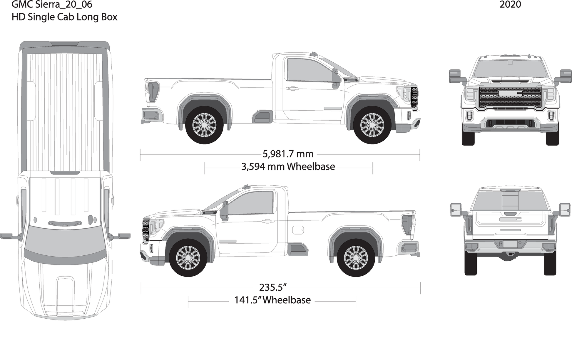 2020 Gmc Sierra 2500 3500 Hd V06 Vehicle Wrap Template