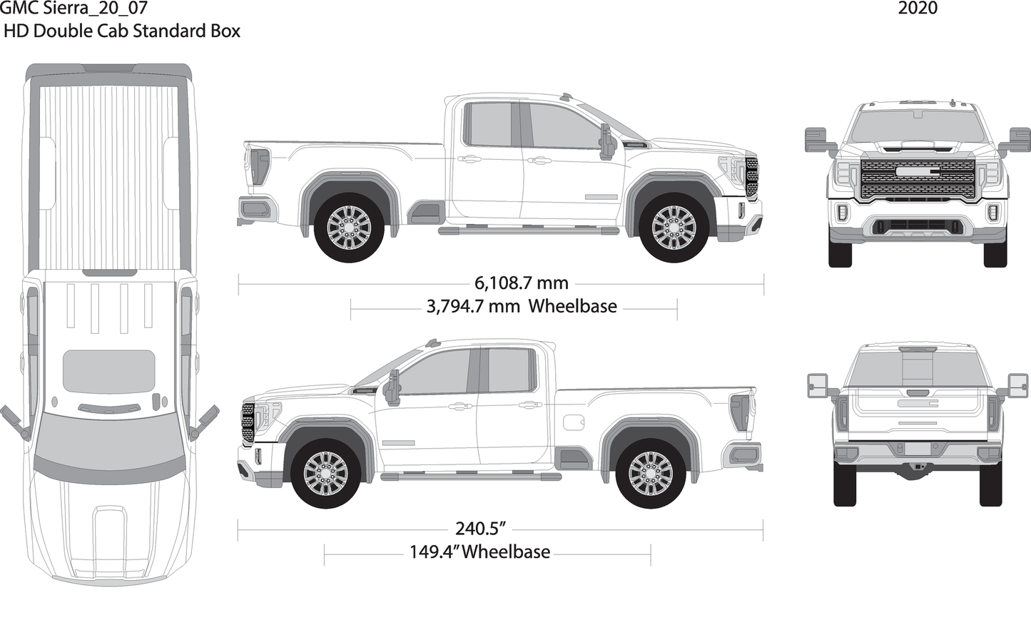 2020 Gmc Sierra 2500 3500 Hd V07 Vehicle Wrap Template