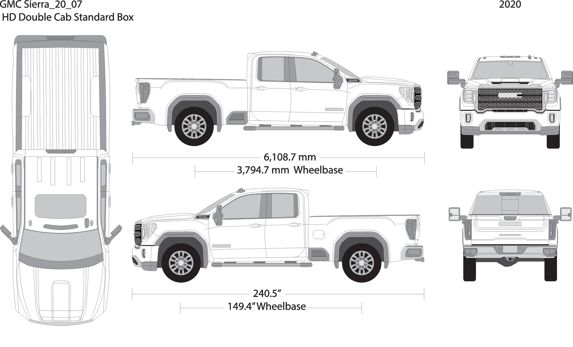 2020 Gmc Sierra 2500 3500 Hd V07 Vehicle Wrap Template