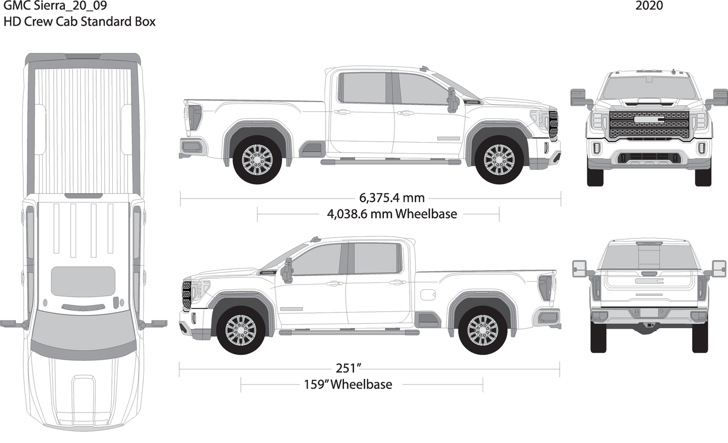 2020 Gmc Sierra 2500 3500 Hd V09 Vehicle Wrap Template