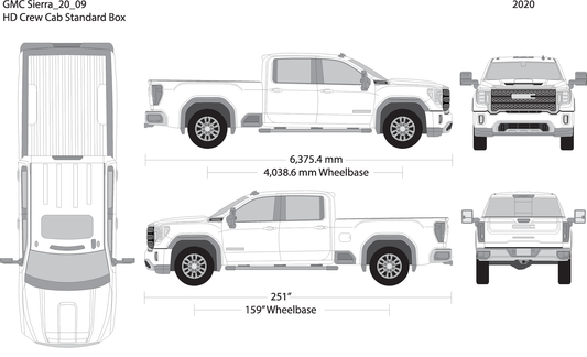 2020 Gmc Sierra 2500 3500 Hd V09 Vehicle Wrap Template