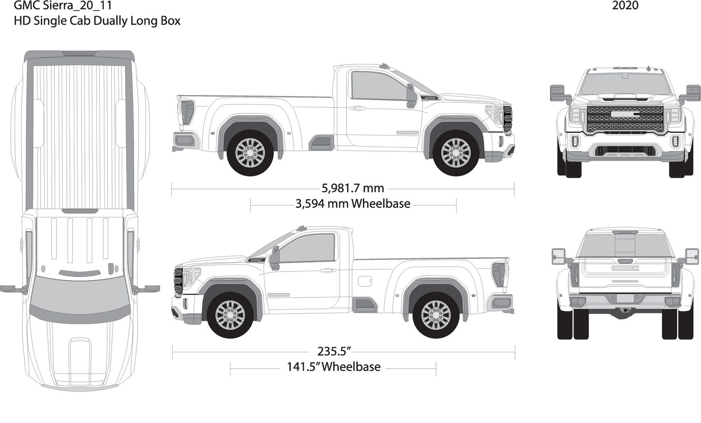 2020 Gmc Sierra 2500 3500 Hd V11 Vehicle Wrap Template