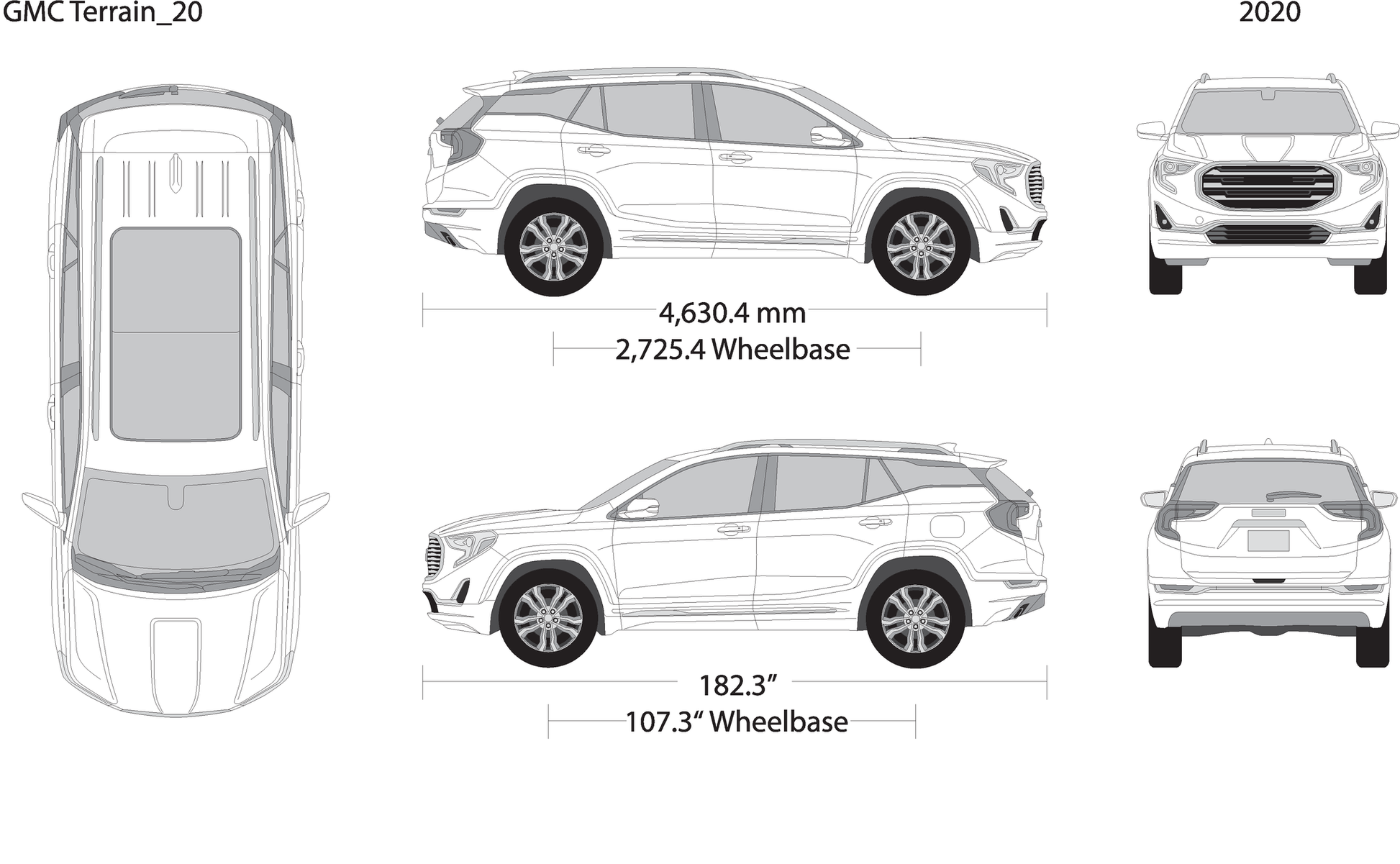 2020 Gmc Terrain V20 Vehicle Wrap Template