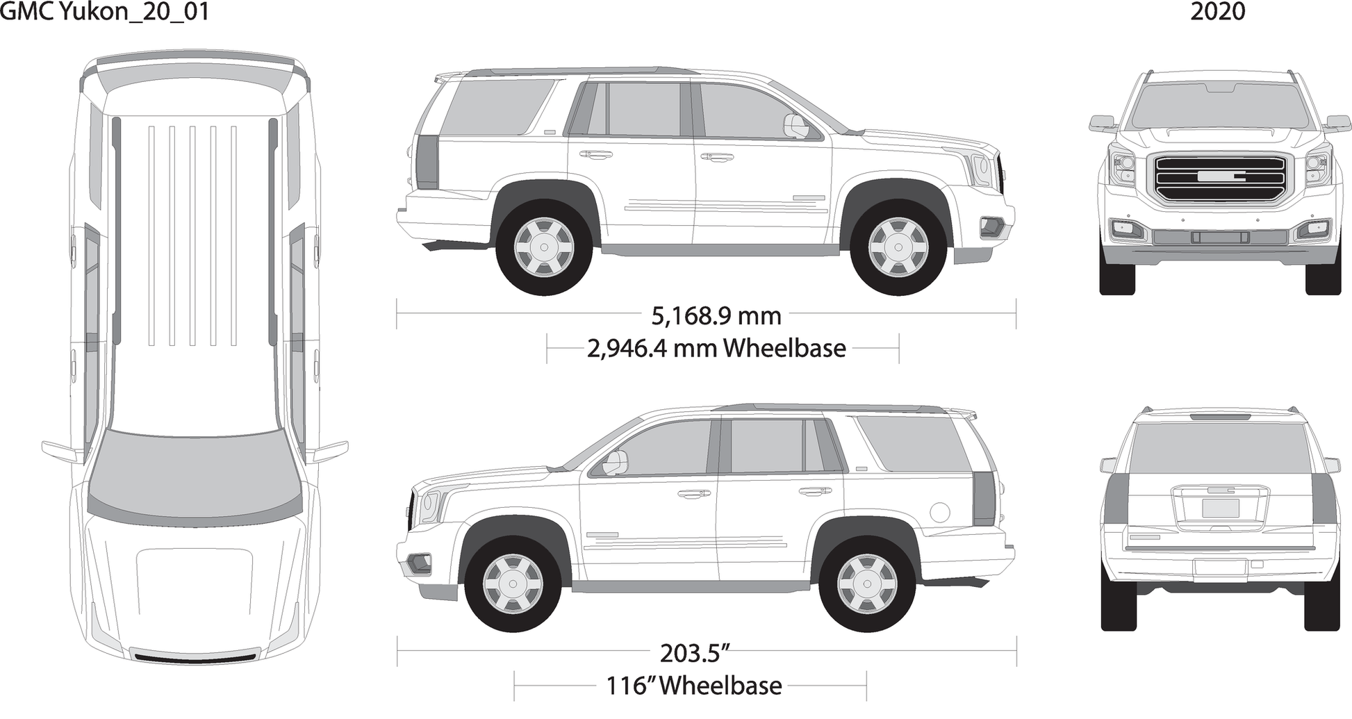 2020 Gmc Yukon V01 Vehicle Wrap Template