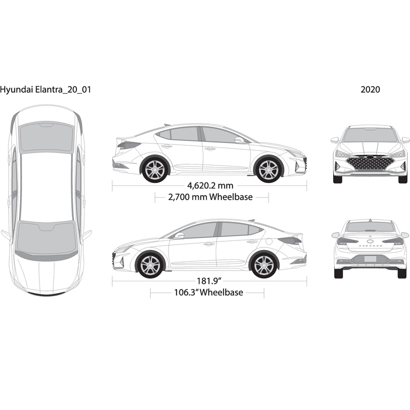 2020 Hyundai Elantra V01 Vehicle Wrap Template